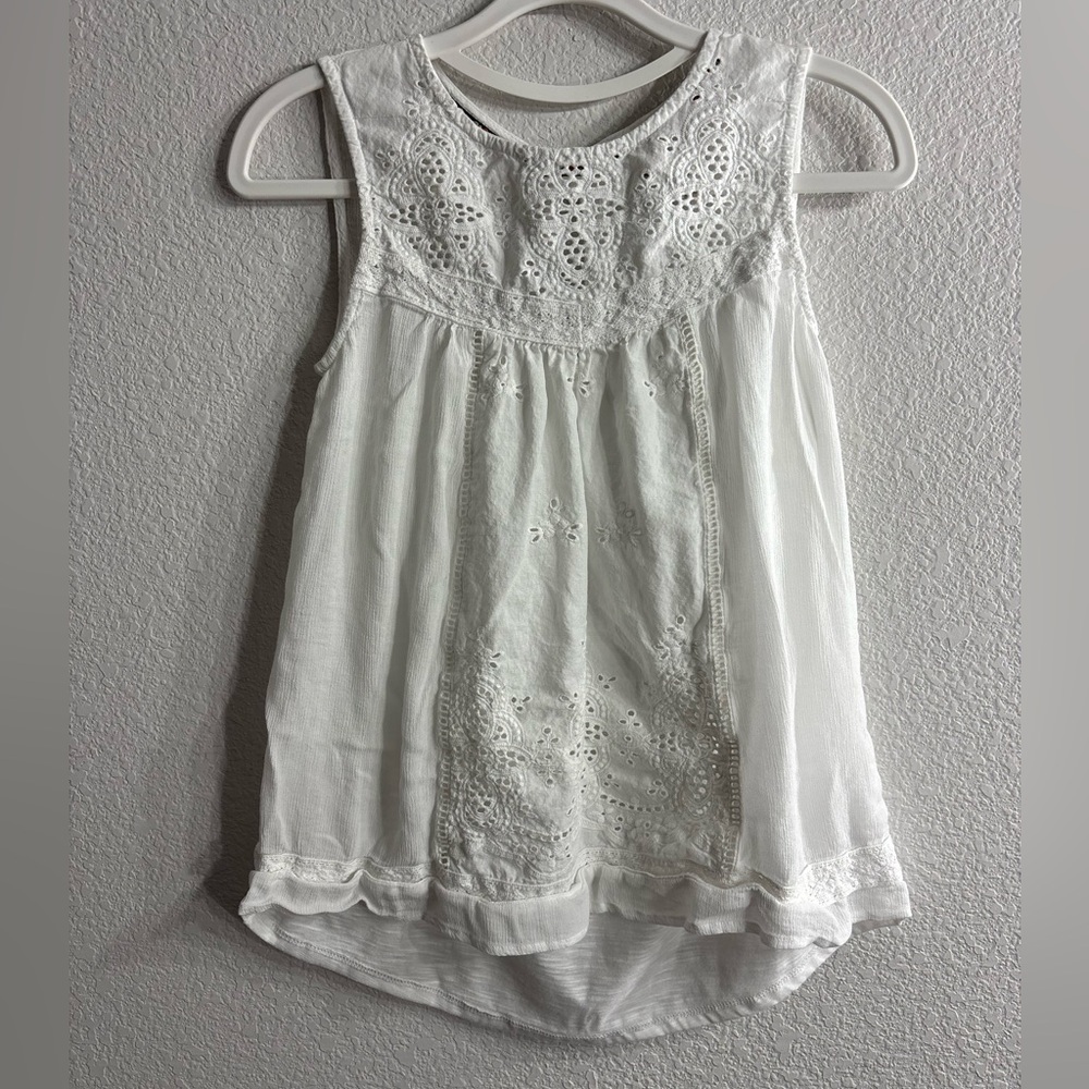 Knox Rose White Top Boho Western Blouse Woman XS